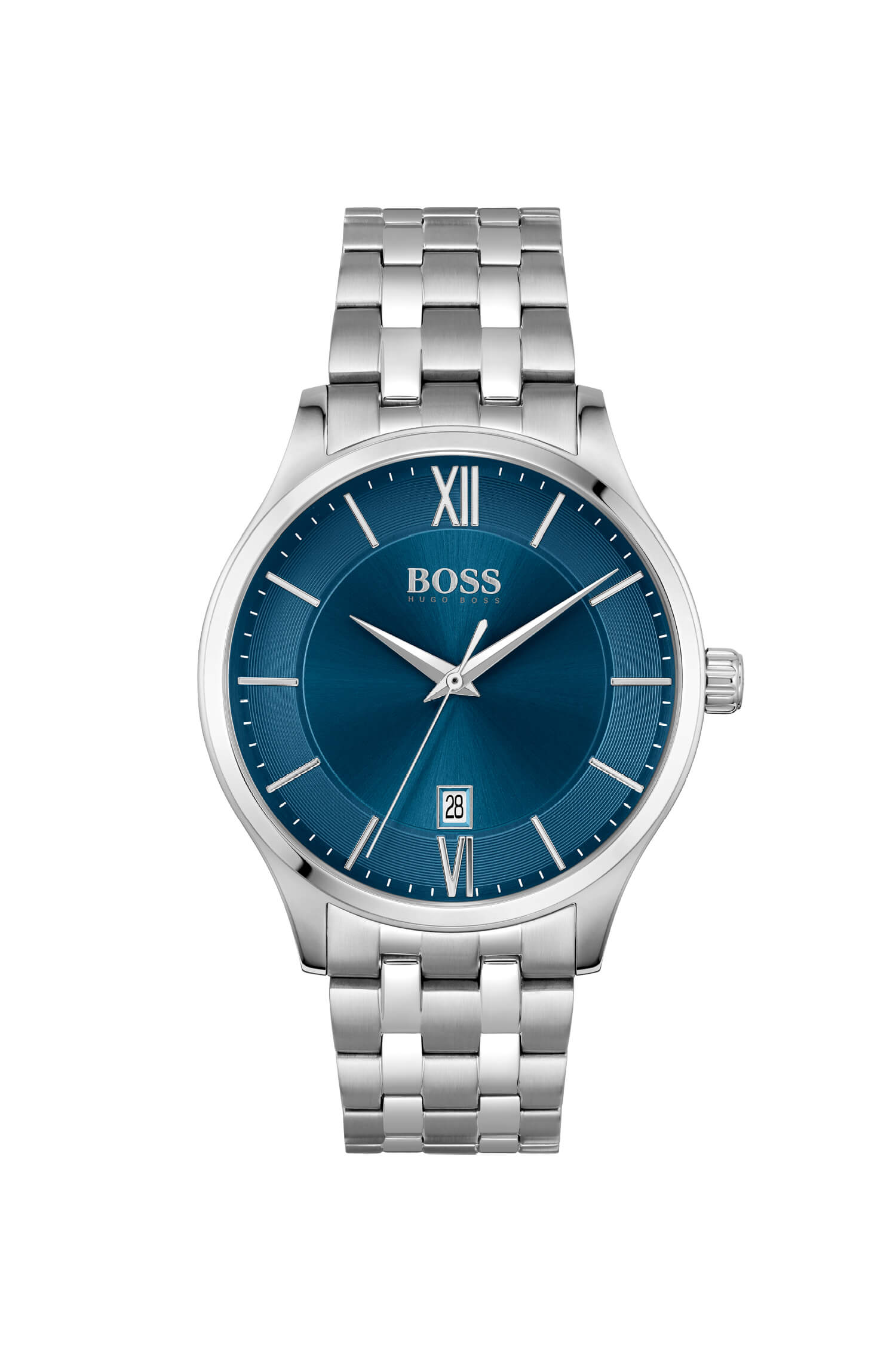 Elite Stainless Steel Blue Dial & Bracelet Strap Gents Watch