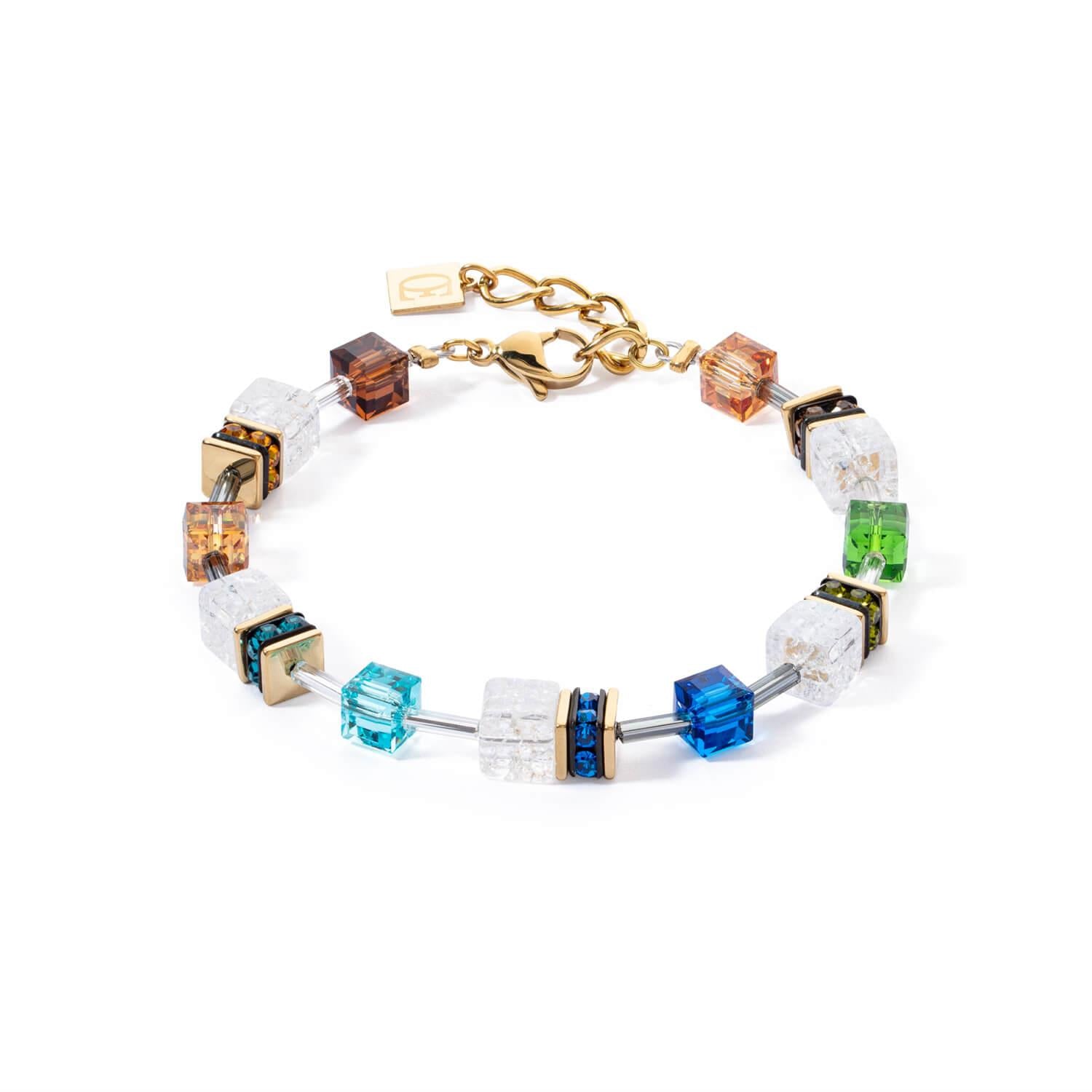 GeoCUBE Iconic Nature Bracelet In Multicolour & Gold