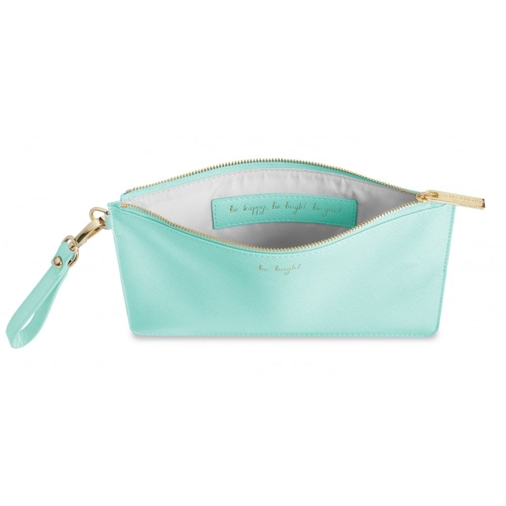 Be Bright / Be Happy Be Bright Be You- Secret Message Pouch - Pale Blue
