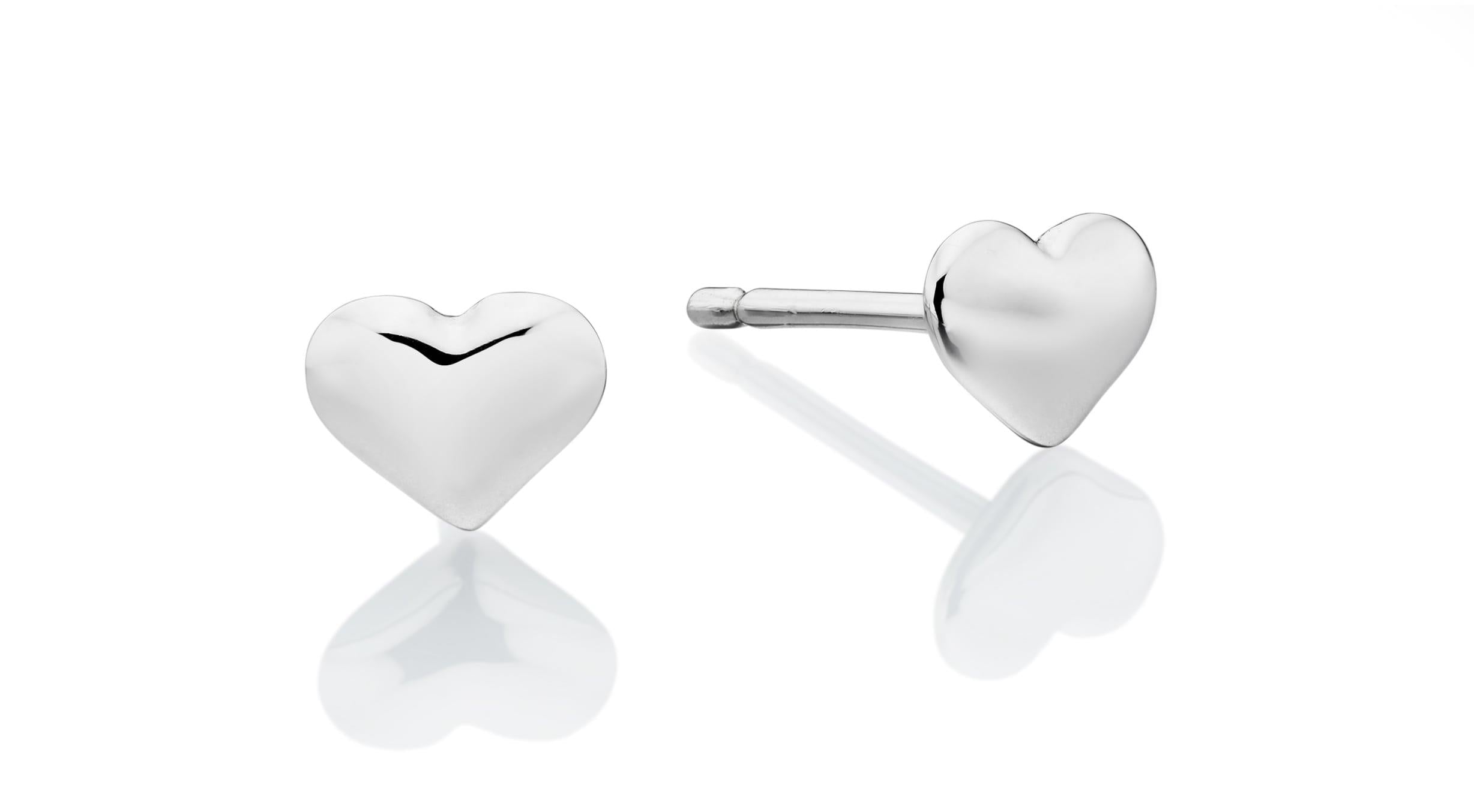 Phoebe - Plain Small Heart Stud Earrings