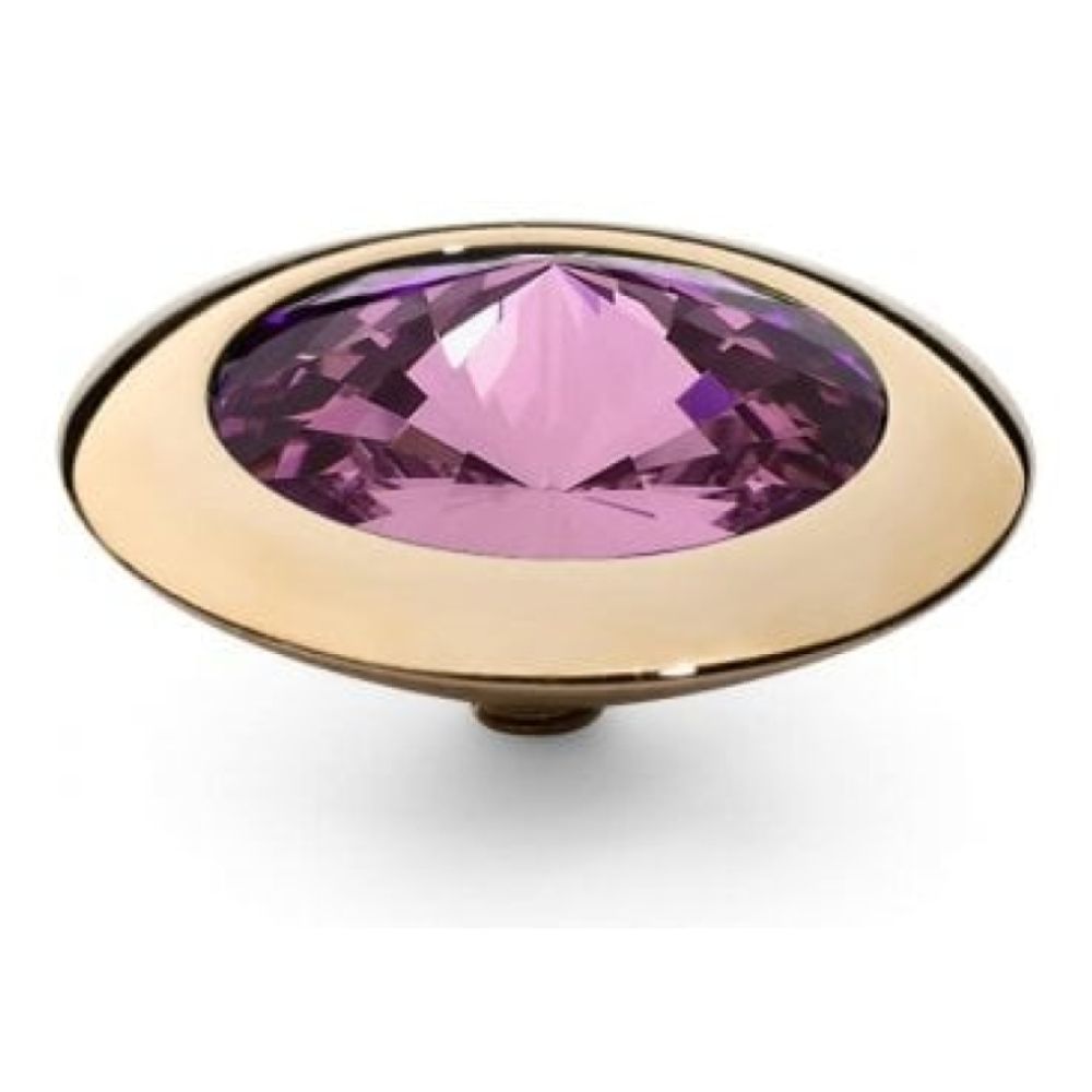Famosa Gold 16mm Tondo Ring Top Amethyst