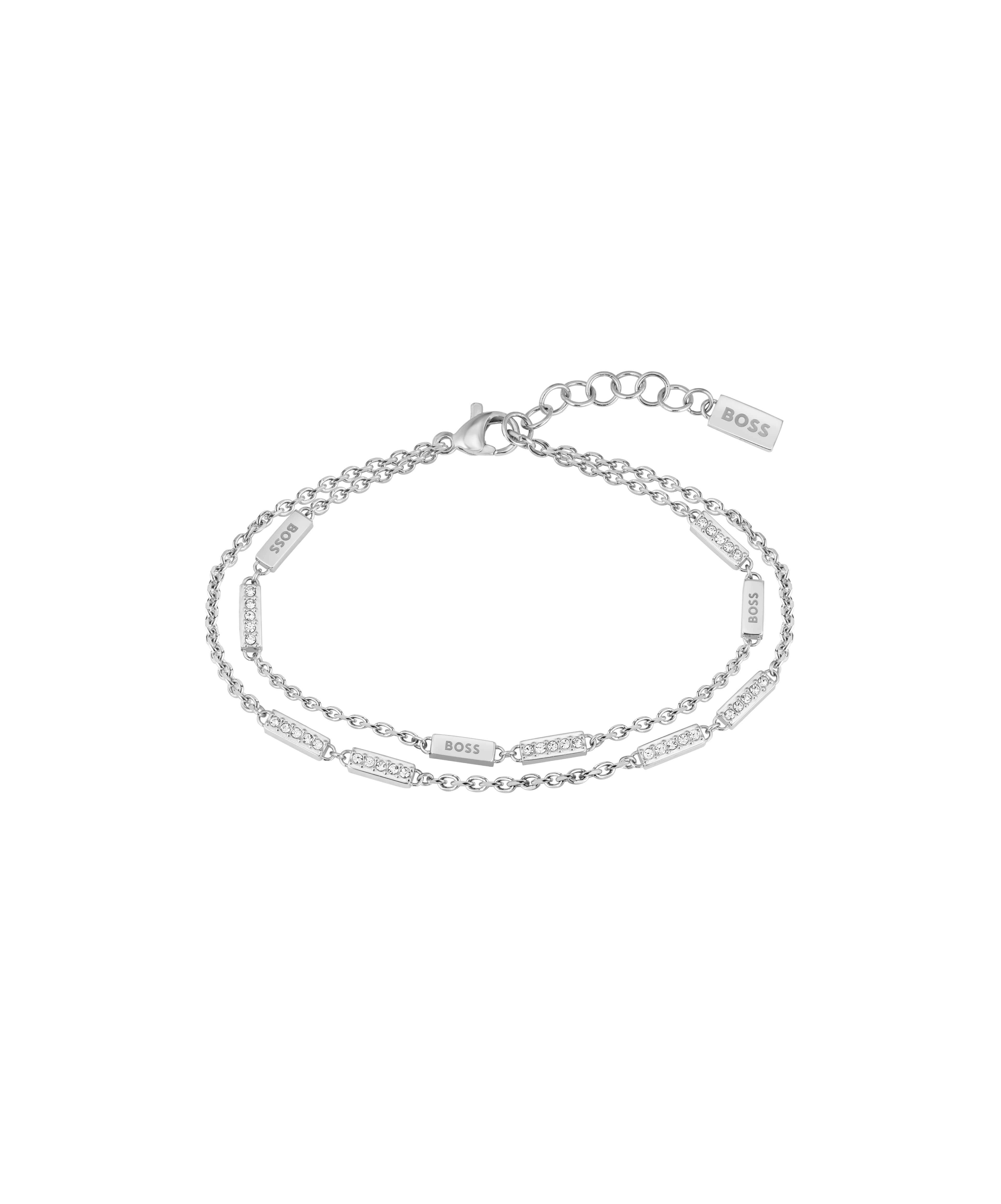 Laria Stainless Steel Crystal Layered Bracelet