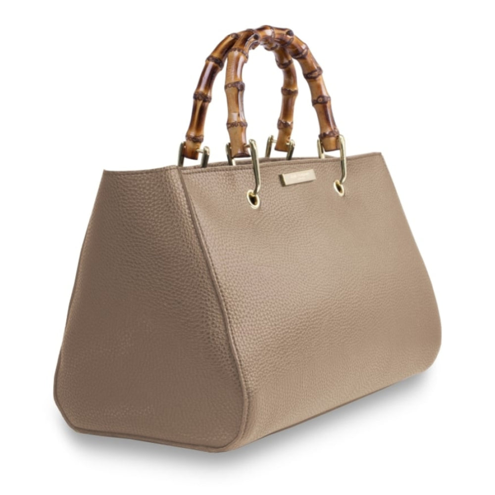HANDBAG - AVERY BAMBOO - handbag with bamboo handle - taupe - 20x33x18cm