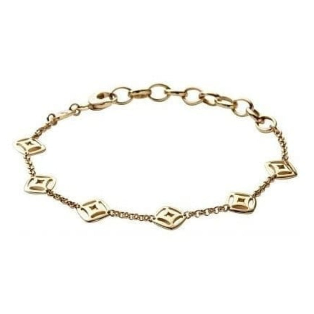 Ladies Gold Plated Steel Square Pendant Bracelet