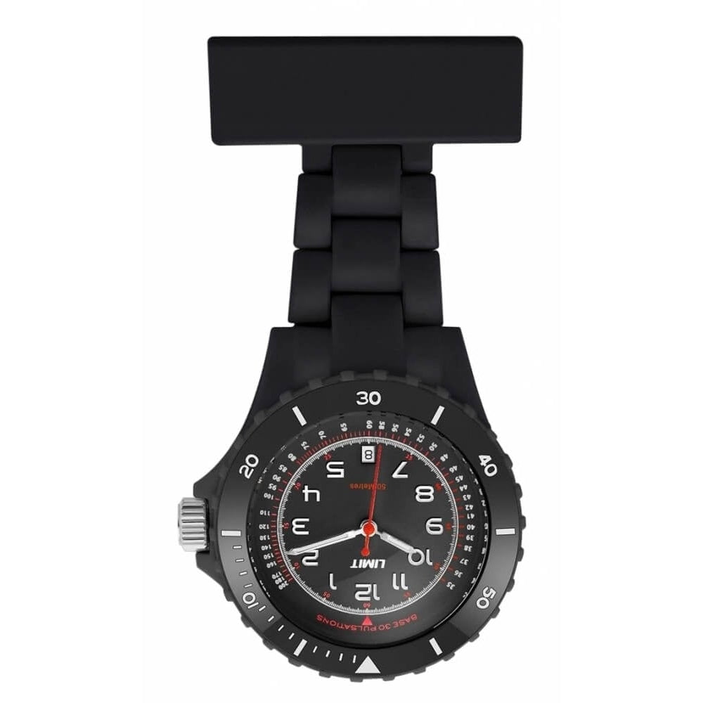 Black Resin Nurse Fob Watch