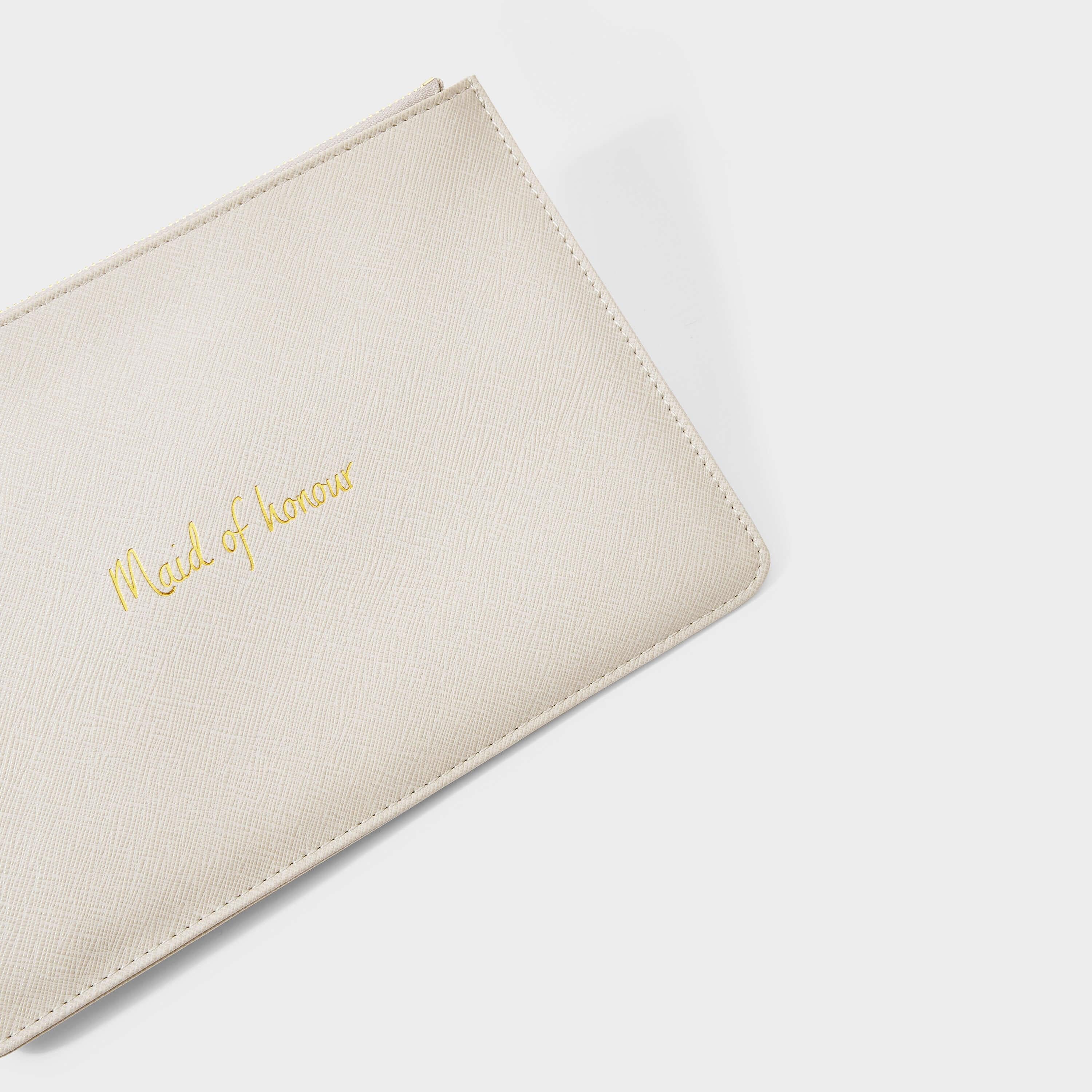 Bridal Perfect Pouch | Maid Of Honour | Dove Grey | 16 X 24 X 1.5cm