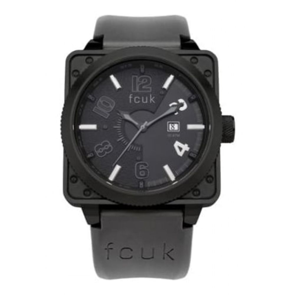 Men's Quartz Analogue Watch with Grey Rubber Strap