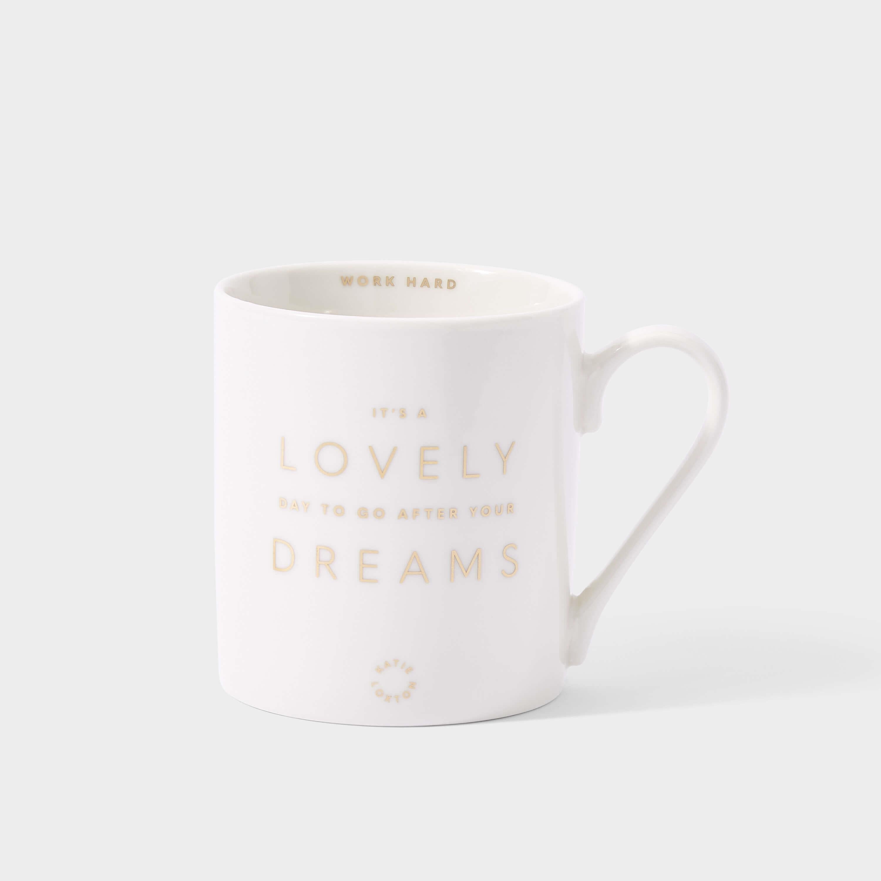 Porcelain Mug | It's A Lovely Day To Go After Your Dreams | Pale Blue