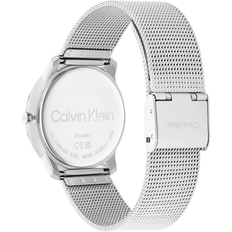 Iconic Rose Gold Bezel White CK Dial & Silver Mesh Strap Watch