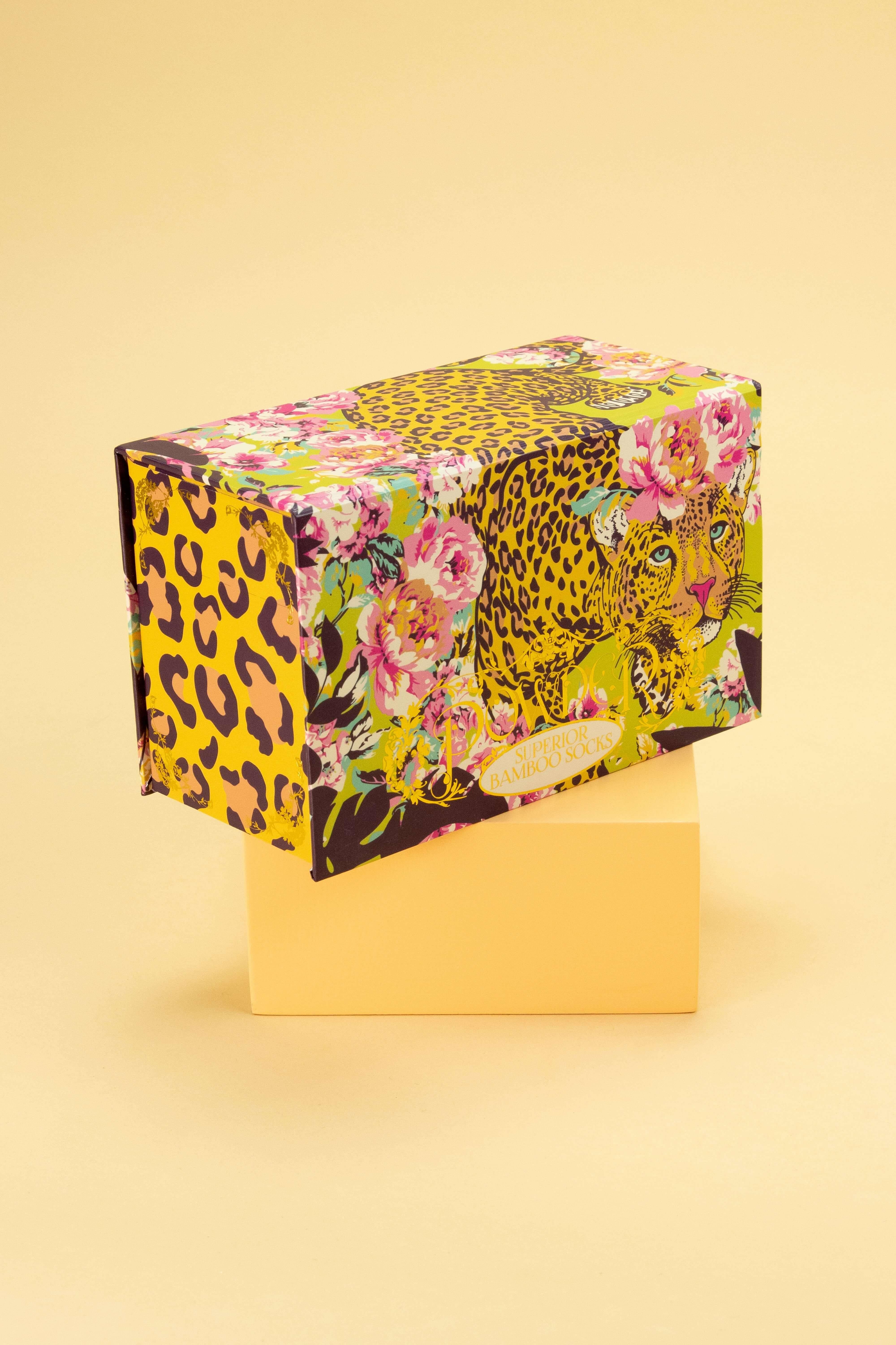 Ladies Climbing Leopard Sock Box