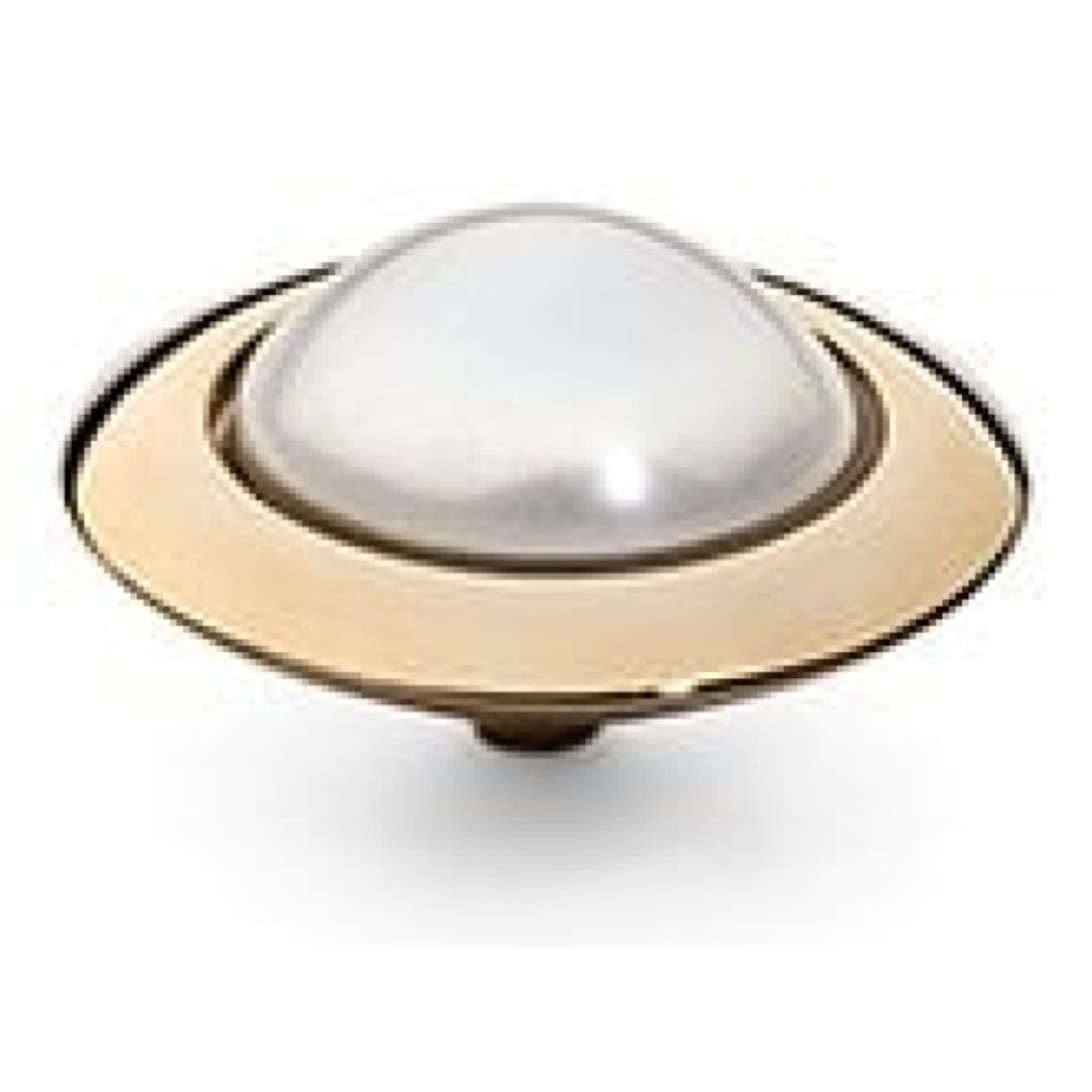 Famosa Gold 16mm Tondo Ring Top White Pearl