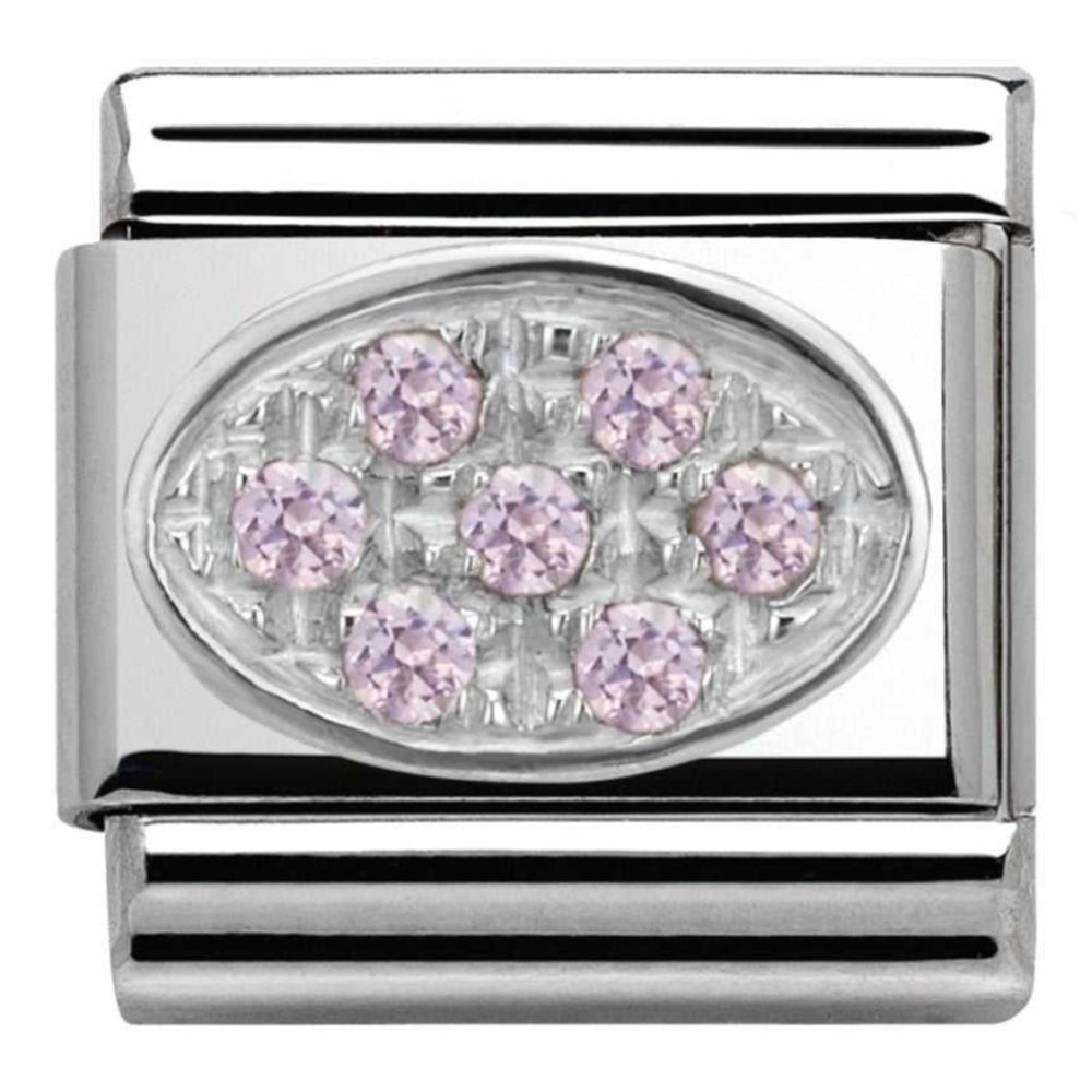 Classic Pave Pink CZ Silver Link