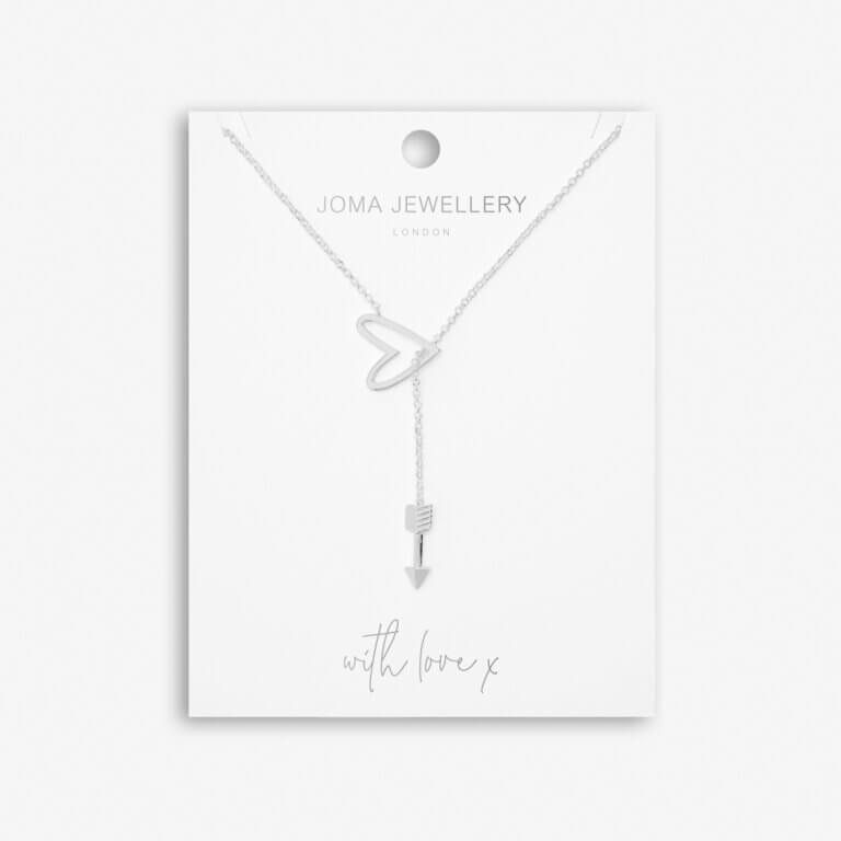 Lyra Lariats | Heart Lariat | Silver | Necklace | 45cm 5cm Drop + 5cm Extender