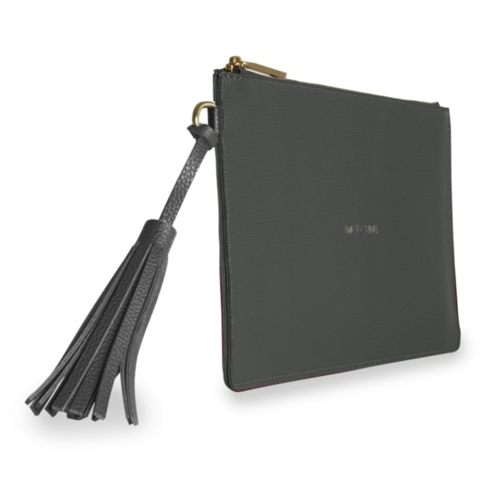 FLORRIE TASSEL POUCH - TIME TO SHINE - charcoal - 14.5x28cm