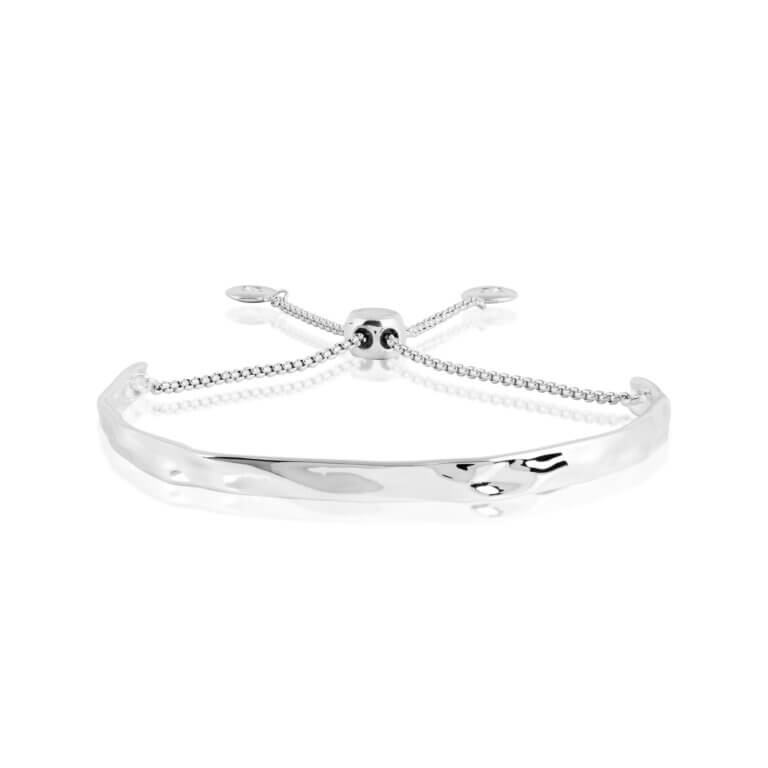 Bracelet Bar | Hammered | Silver | Bangle | 20cm Adjustable