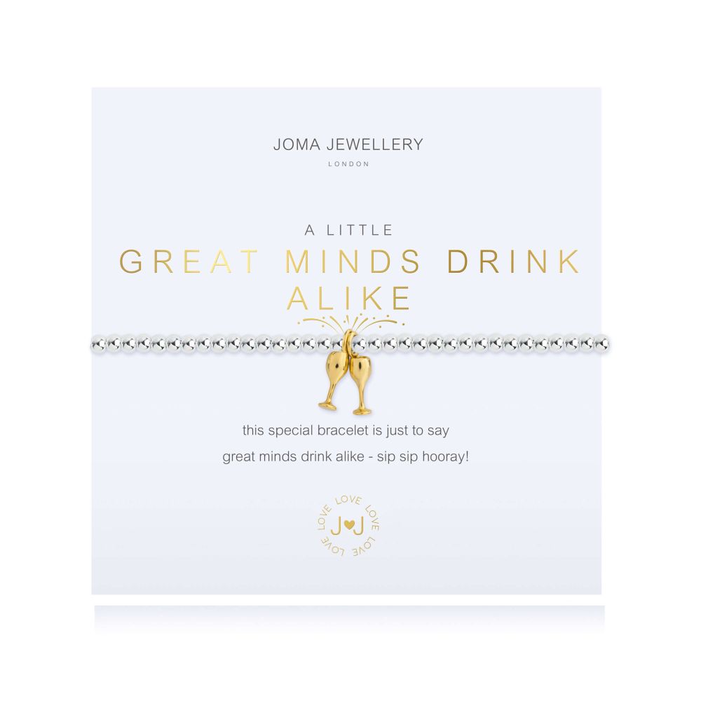 A Little | Great Minds Drink Alike | Silver | Bracelet | 17.5cm Stretch