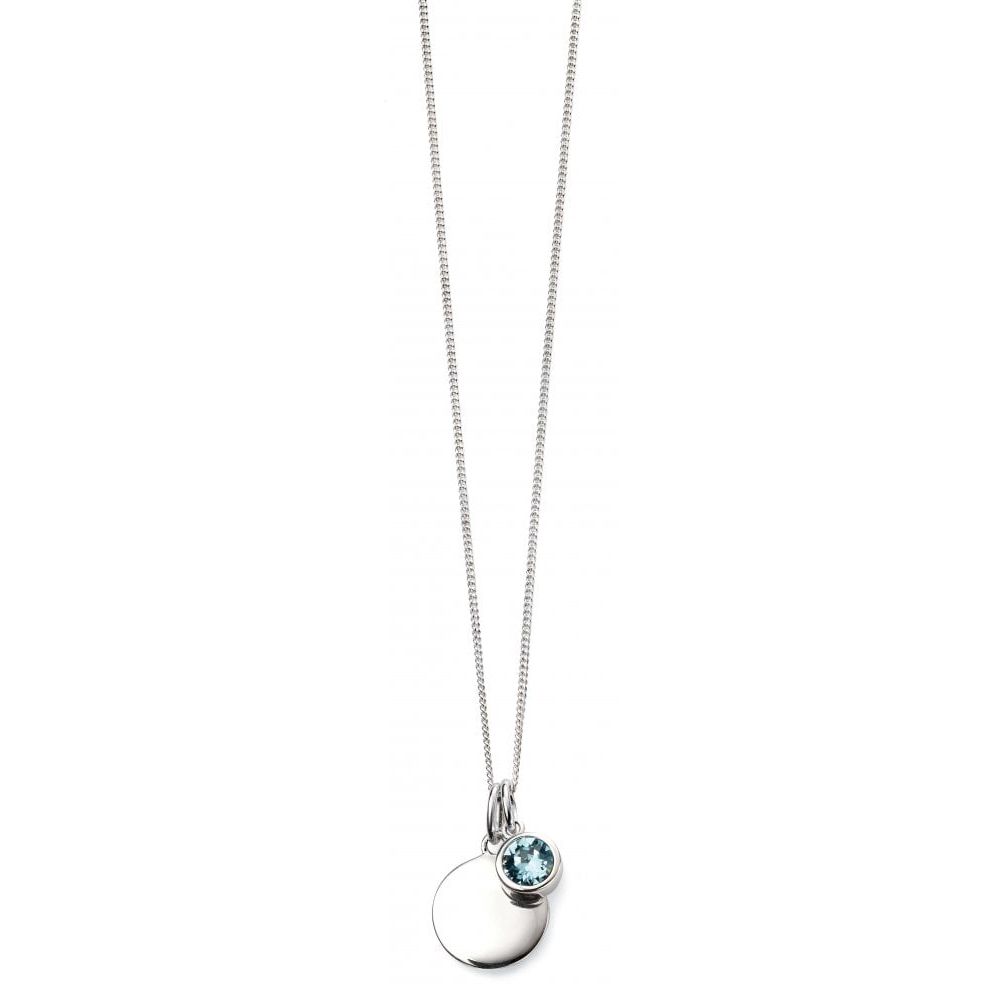 March Birth Stone Sterling Silver Pendant
