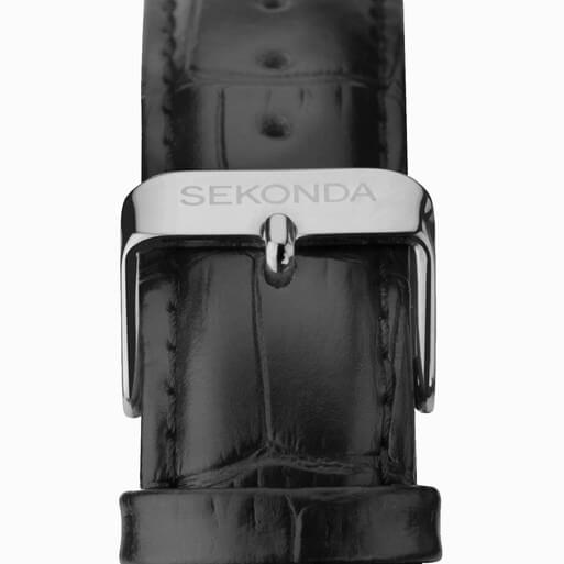 Velocity Chronograph Black Dial & Black Leather Strap Men's Watch