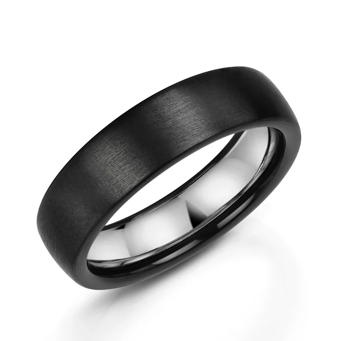 Black Zirconium 6mm Matt Ring