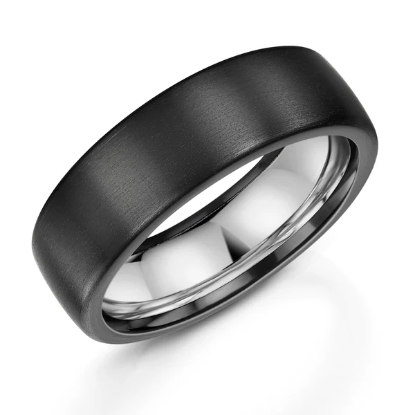 Black Zirconium 7mm Matt Ring