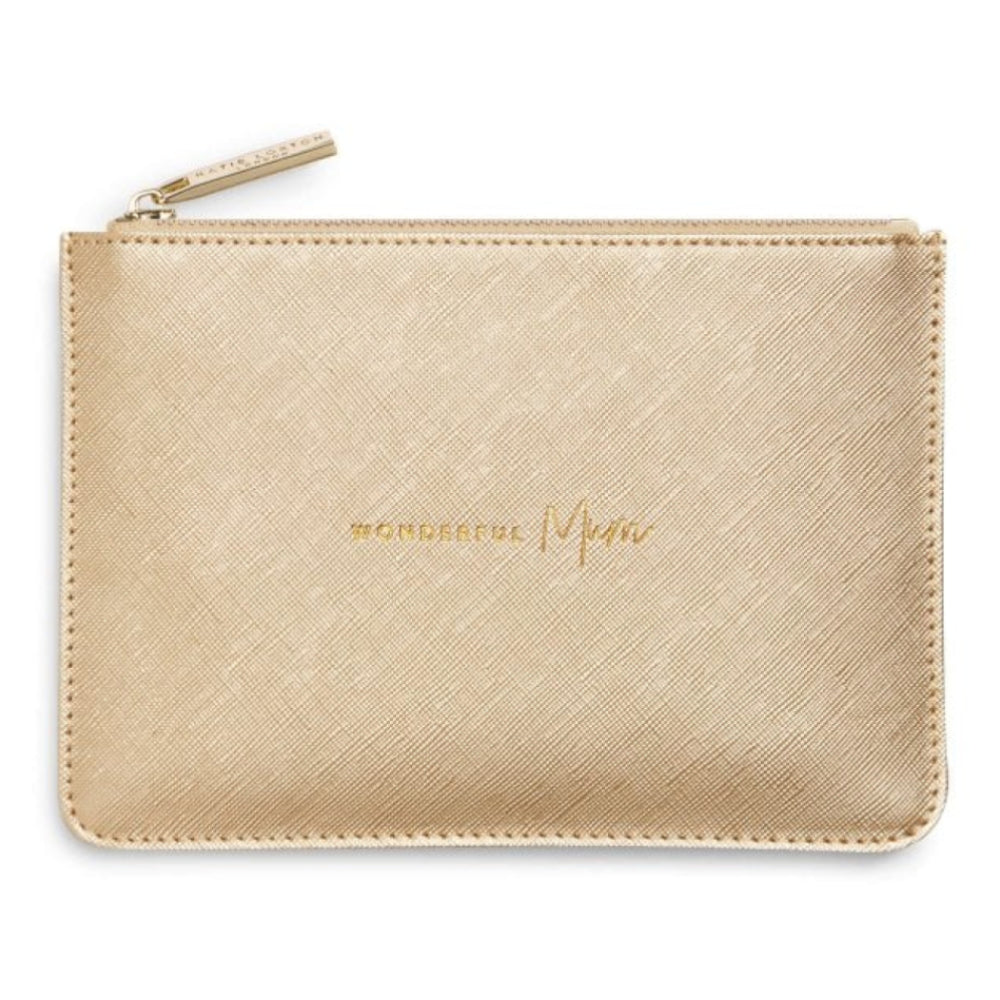 PERFECT POUCH GIFT SET - WONDERFUL MUM - Oyster Pink and Metallic Gold - 29x21x2.5cm (boxed)