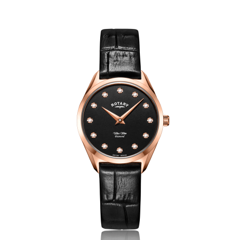 Ladies Leather Rose Gold Watch