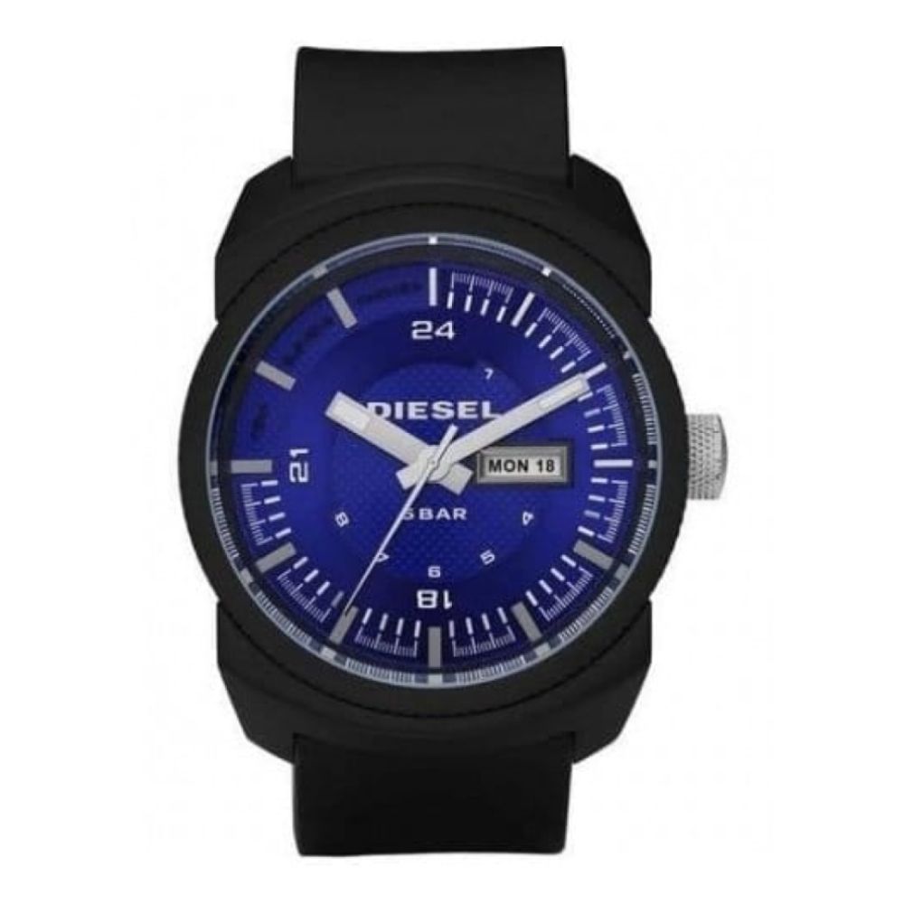 Gents Smooth Black Resin Strap Watch