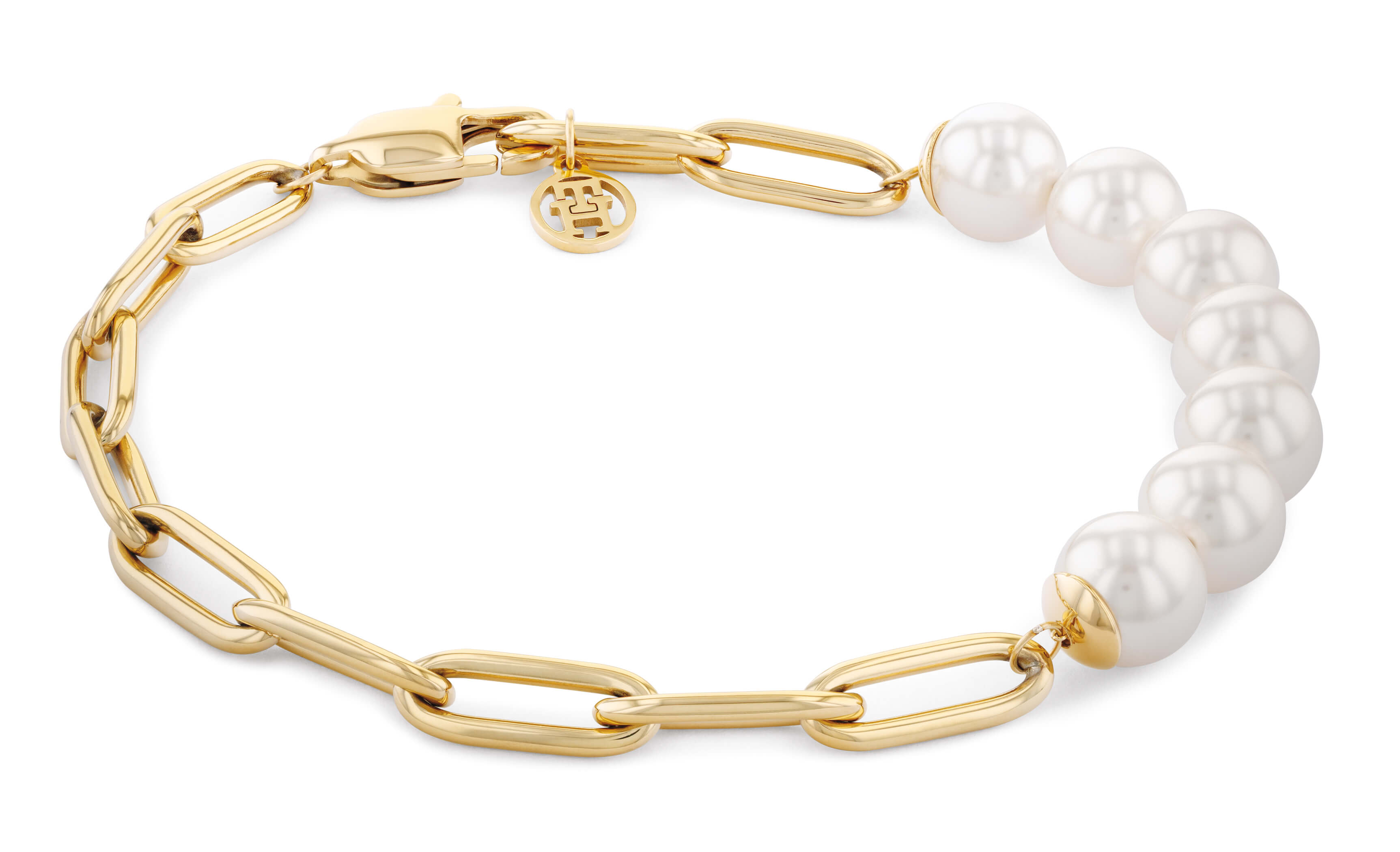 Orb Pearl Chain Link Bracelet