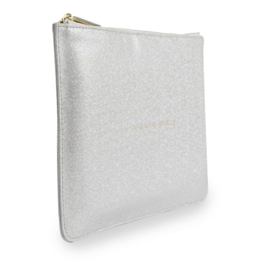 PERFECT POUCH - LIVE LOVE SPARKLE - silver shimmer - 16x24cm