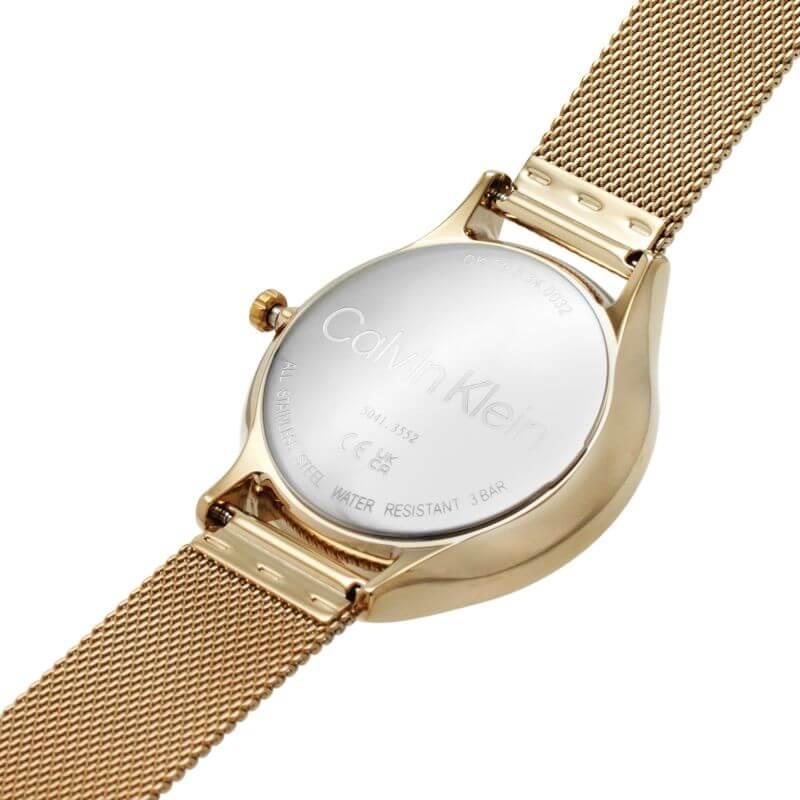 Multifunction Rose Gold Plated Day and Date Steel Mesh Bracelet Strap Watch