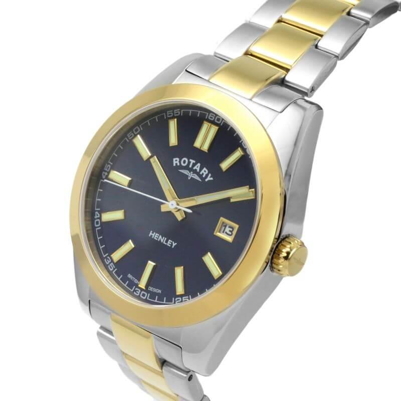 Henley Quartz Sapphire Blue Dial Two-Tone Watch