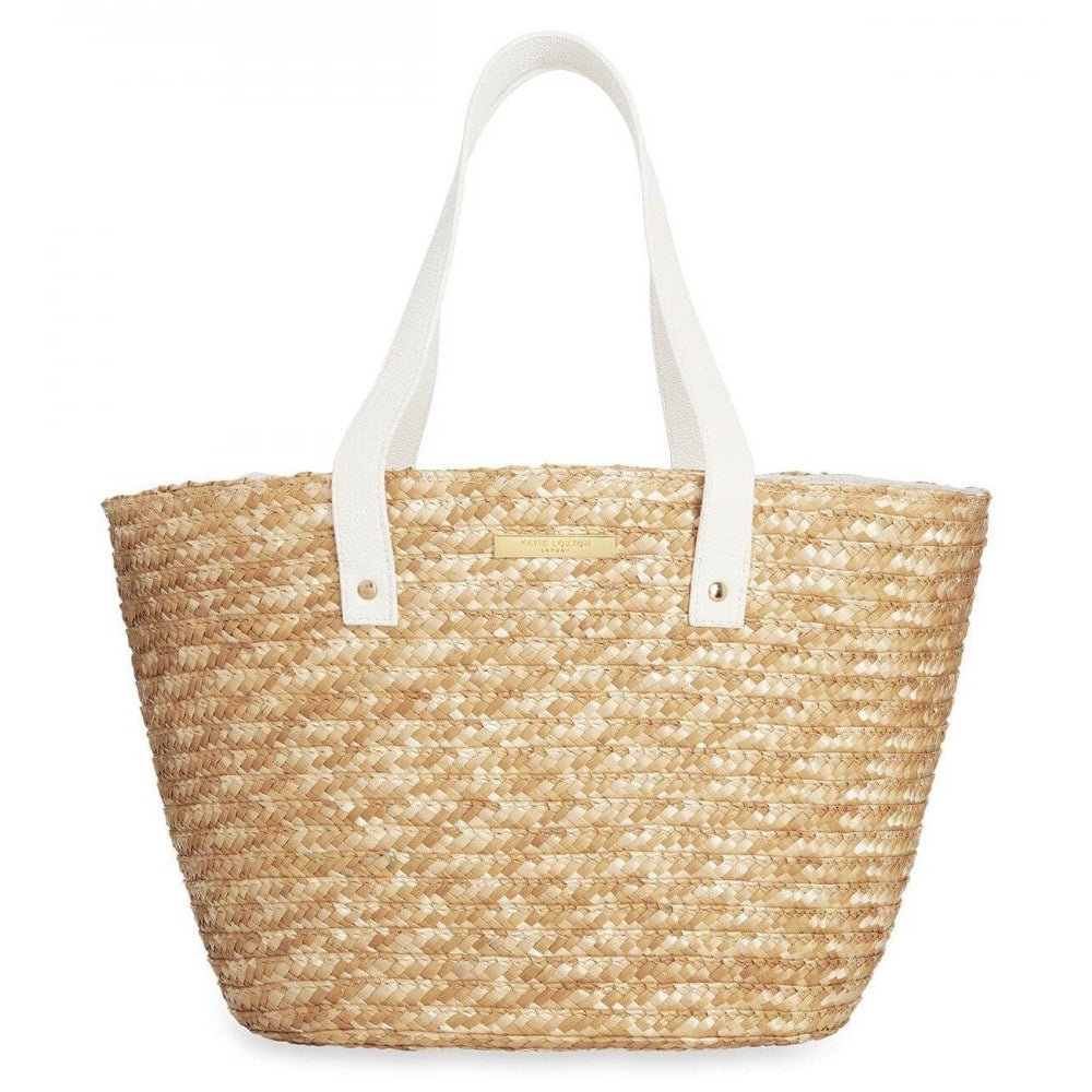 Amelia Straw Day Bag | White | 26 X 45 X 24cm