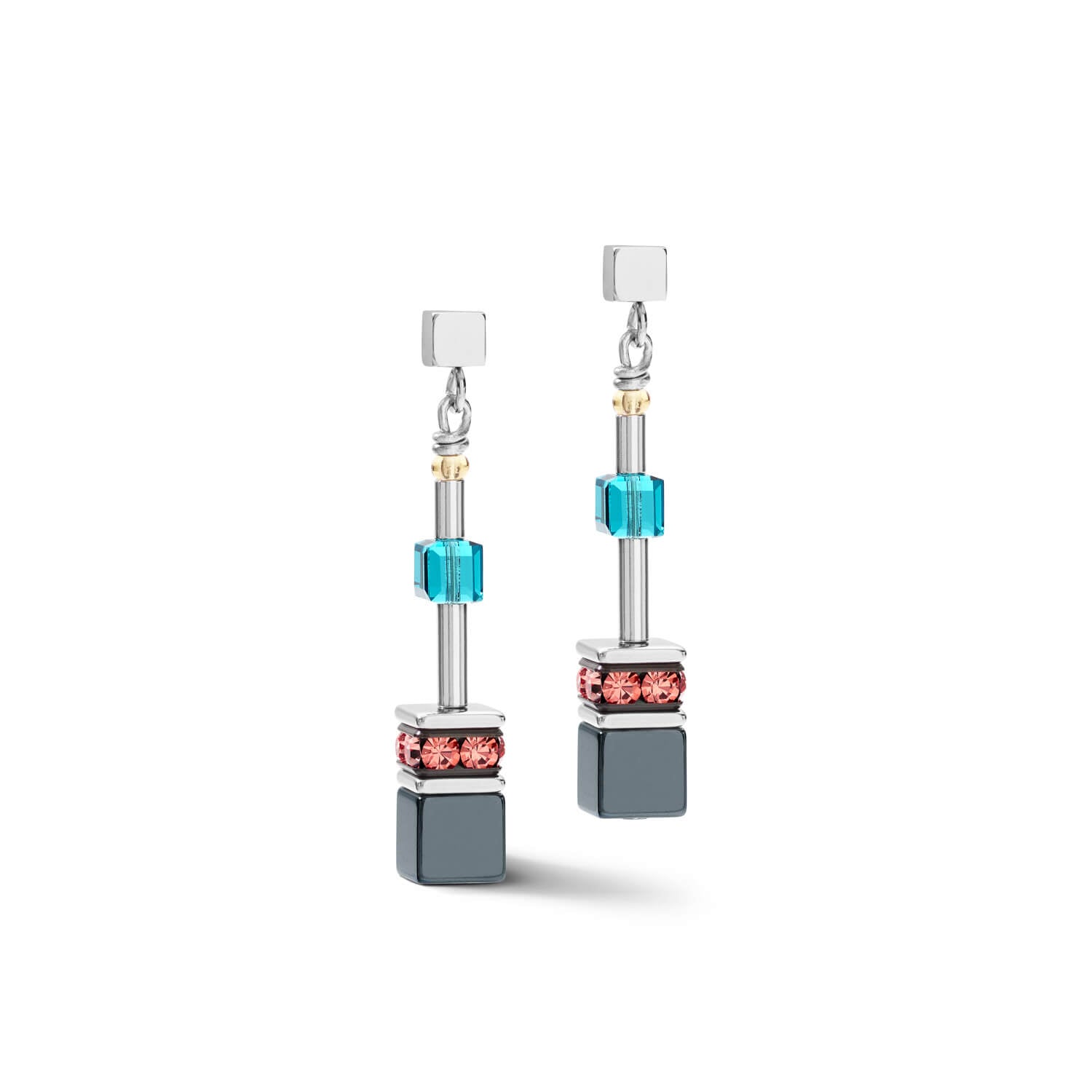 Medium Multicolour Rainbow GeoCUBE Earrings