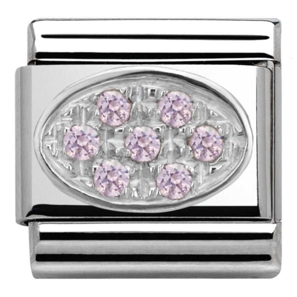 Classic Pave Pink CZ Silver Link