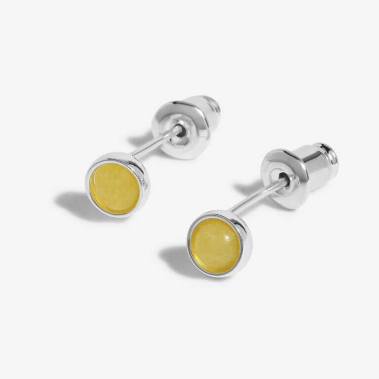 November Yellow Quartz Birthstone Boxed Earrings