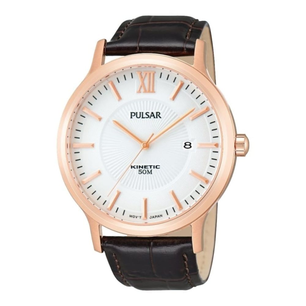 Mens Rose Gold Date Display Watch