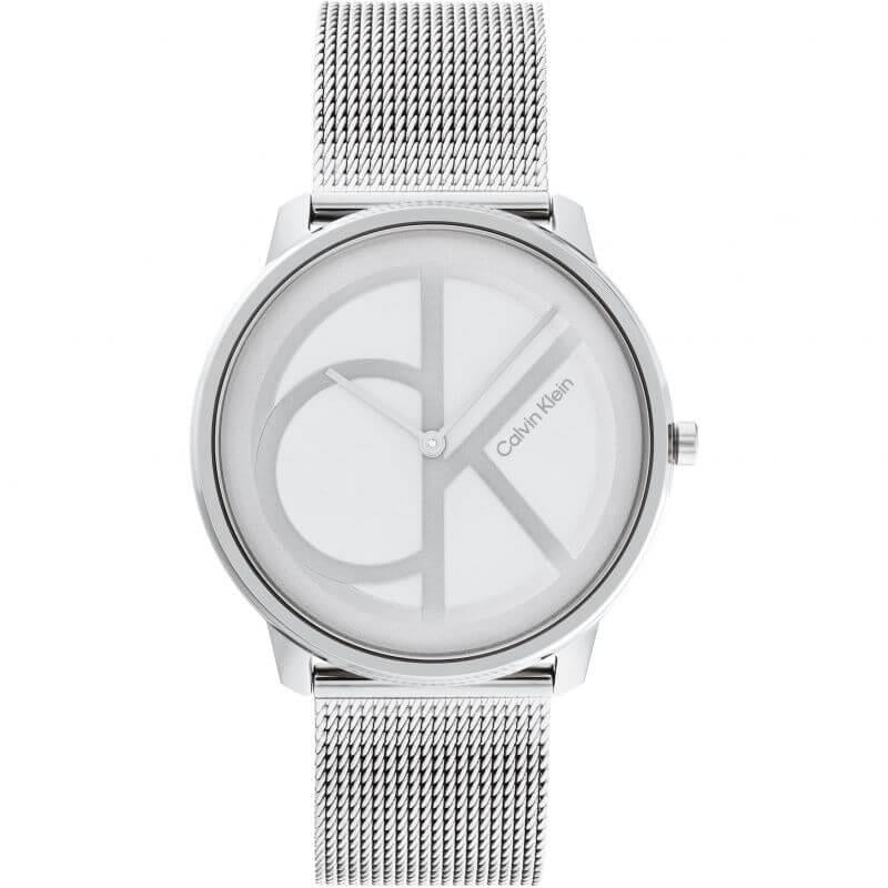 Iconic White CK Dial & Silver Mesh Strap Watch