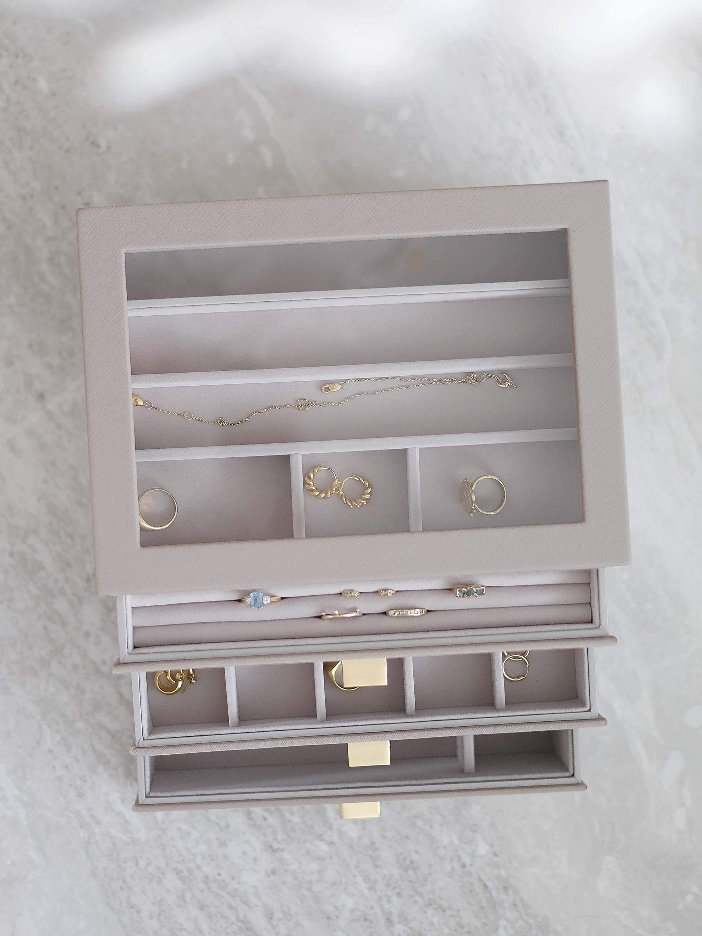Taupe Classic Drawer Set Of 3