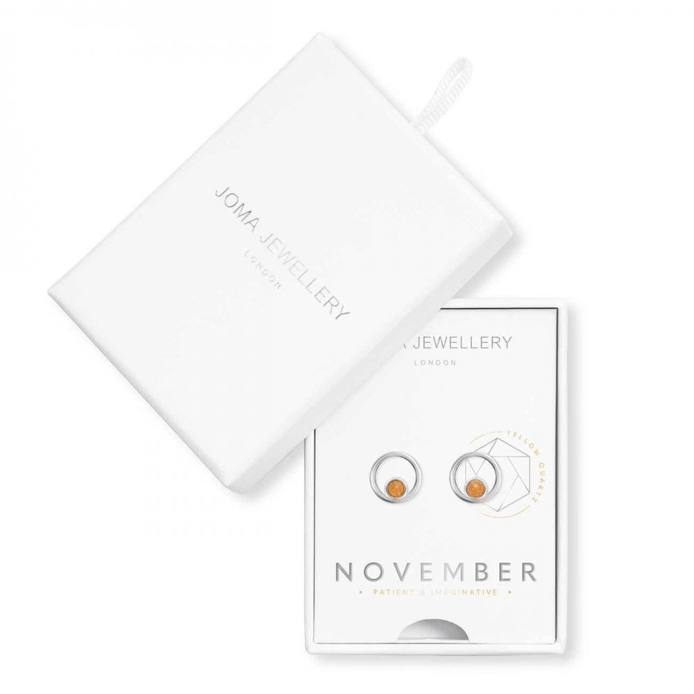 Treasure The Little Things | Birthstone November Yellow Quartz | Silver | Earring Box