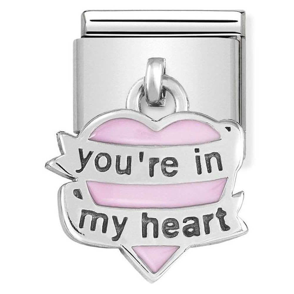 Classic Charm in Steel, Enamel & 925 Silver You Are In My Heart