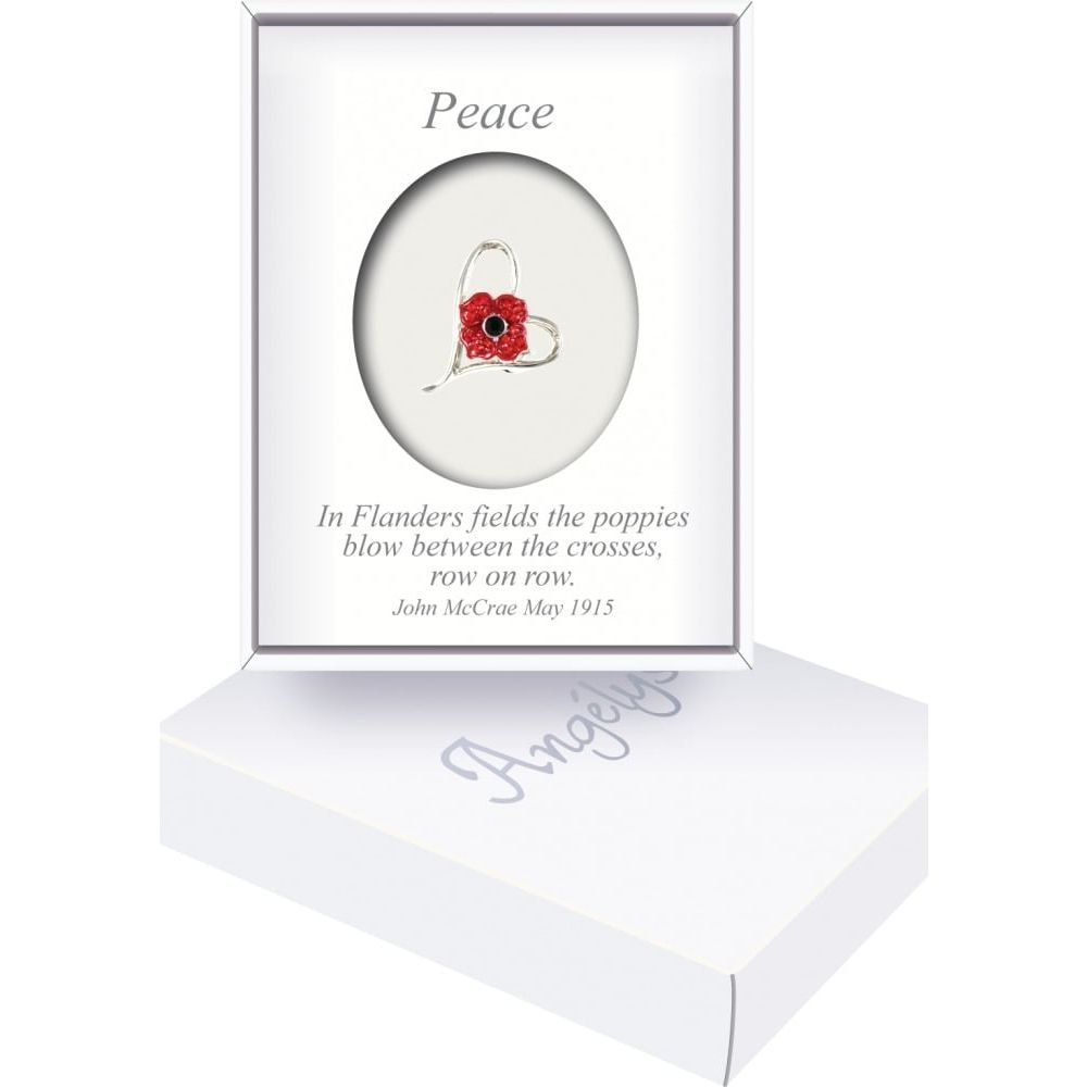 4 Petal Poppy in Heart Brooch