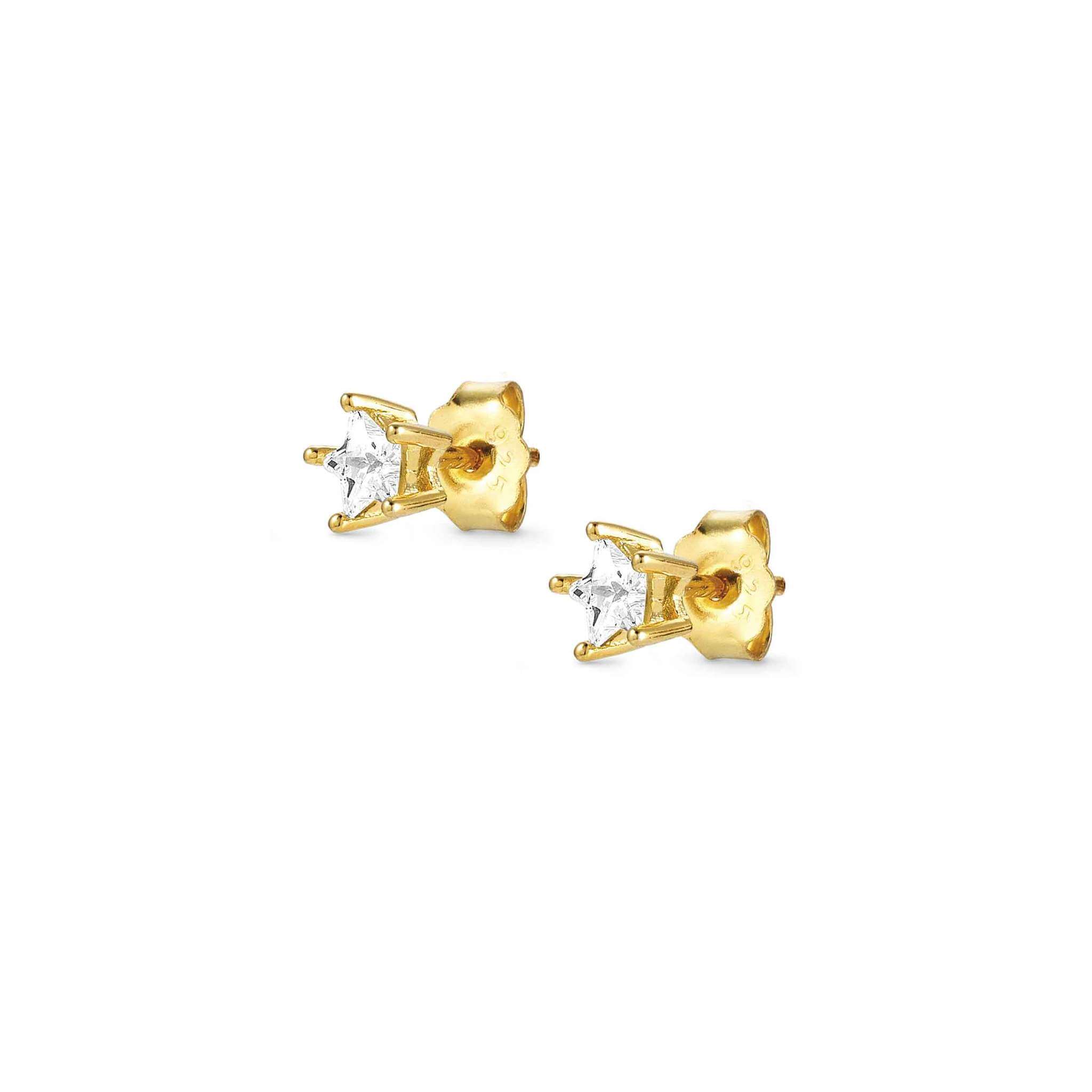 Sentimental Gold Tone Star Stud Earrings