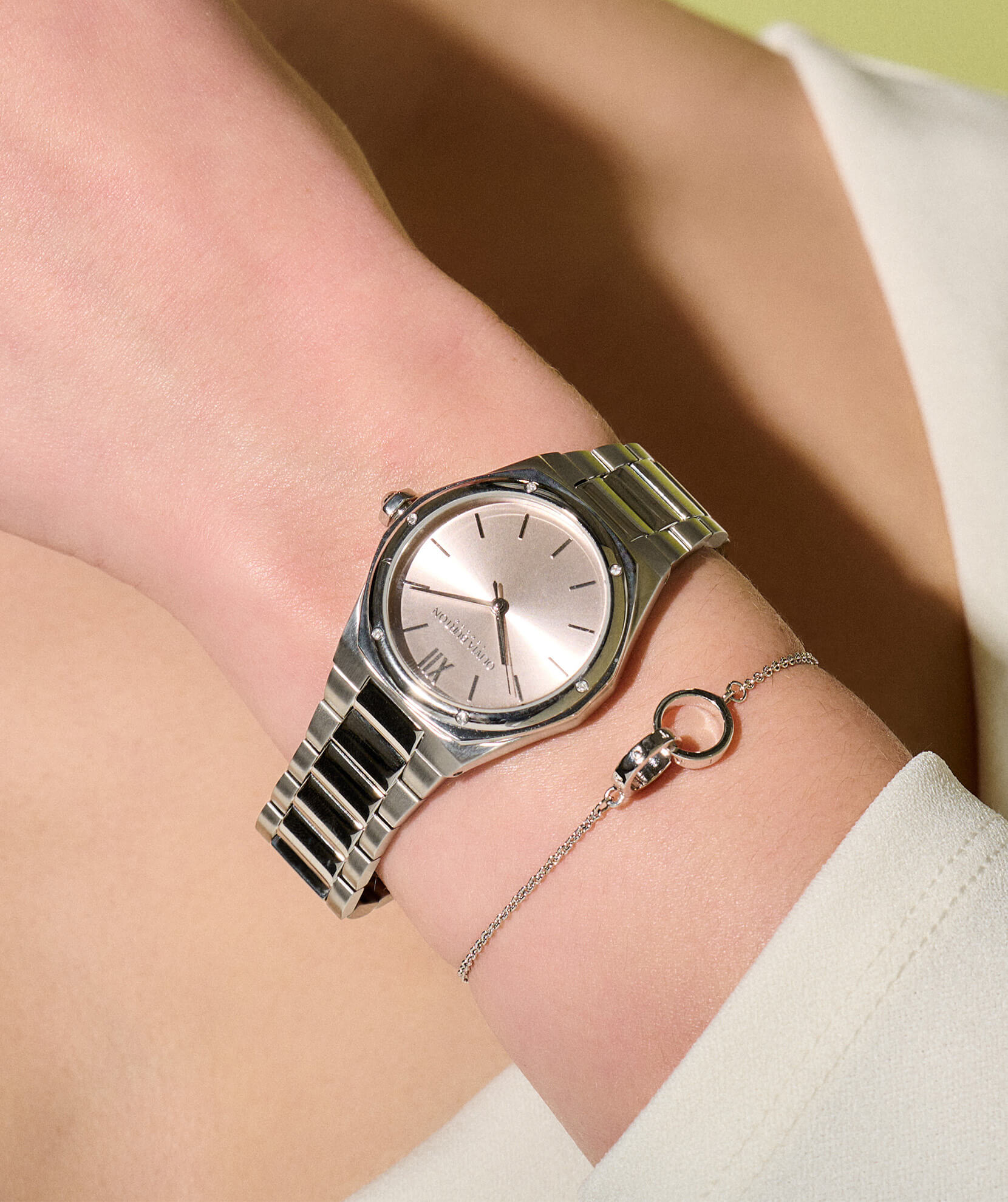 Sports Luxe Hexa Blush & Silver Bracelet Watch