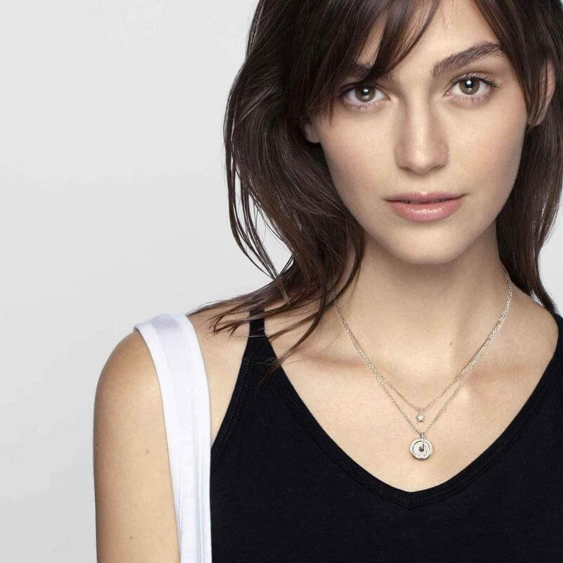 Sentimental Silver & CZ Pave Star Necklace