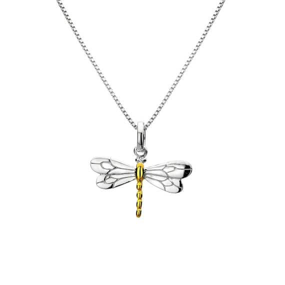Origins Dragonfly Silver & Gold Pendant Necklace