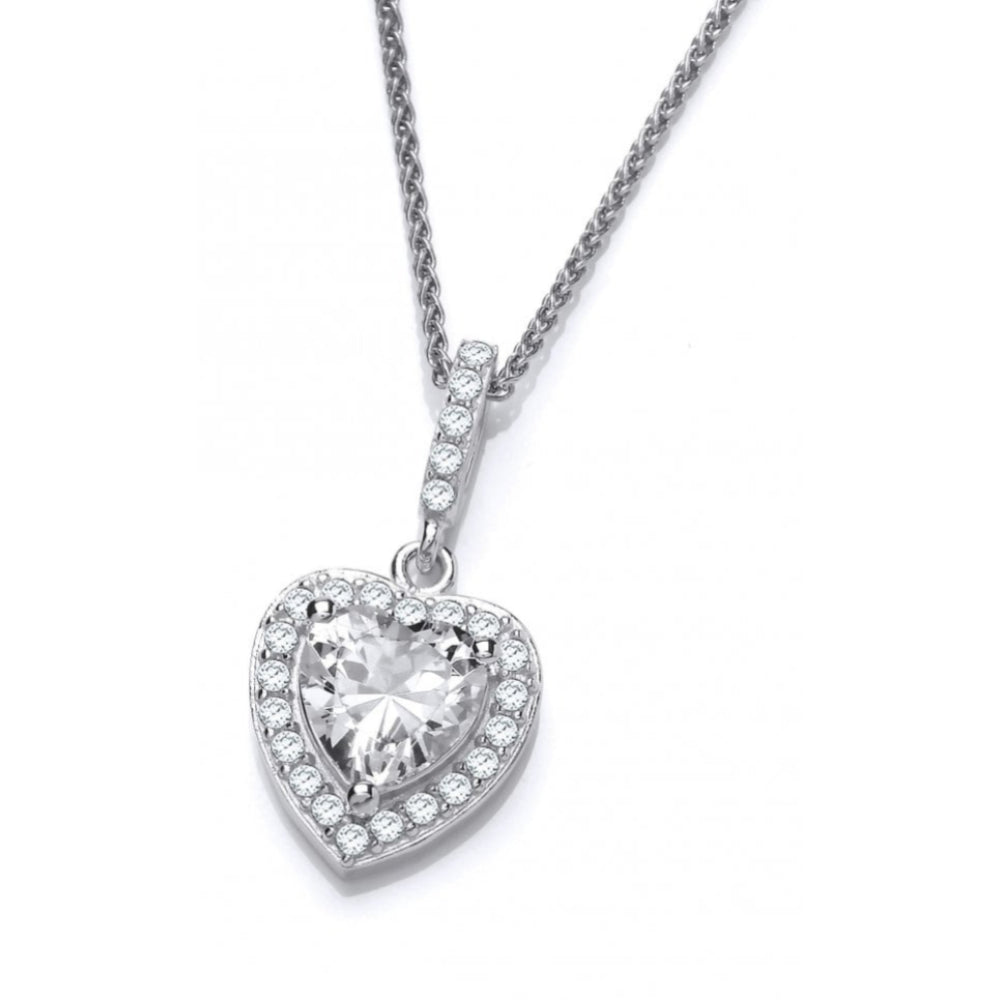 So, So Cute Silver CZ Mini Heart Pendant