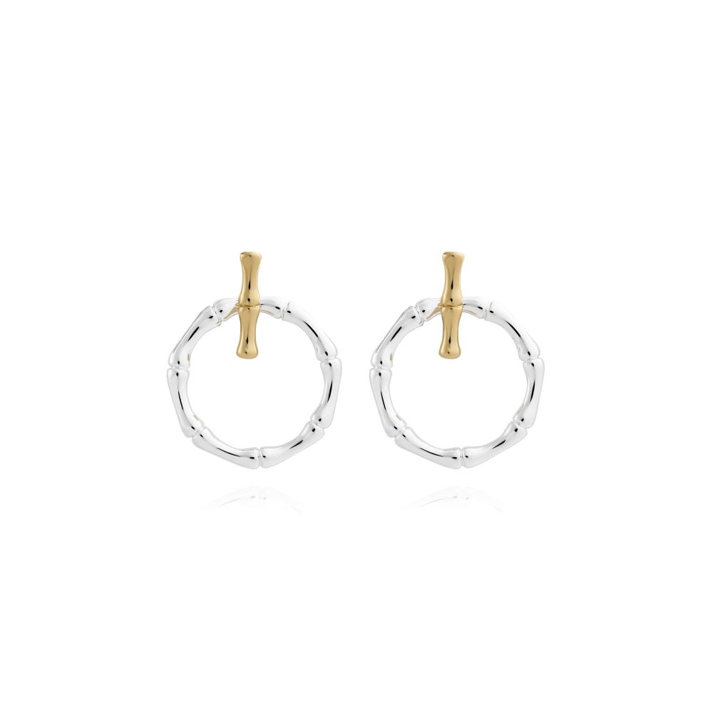 Statement Earrings | Silver And Gold | Bamboo | Ear Jackets