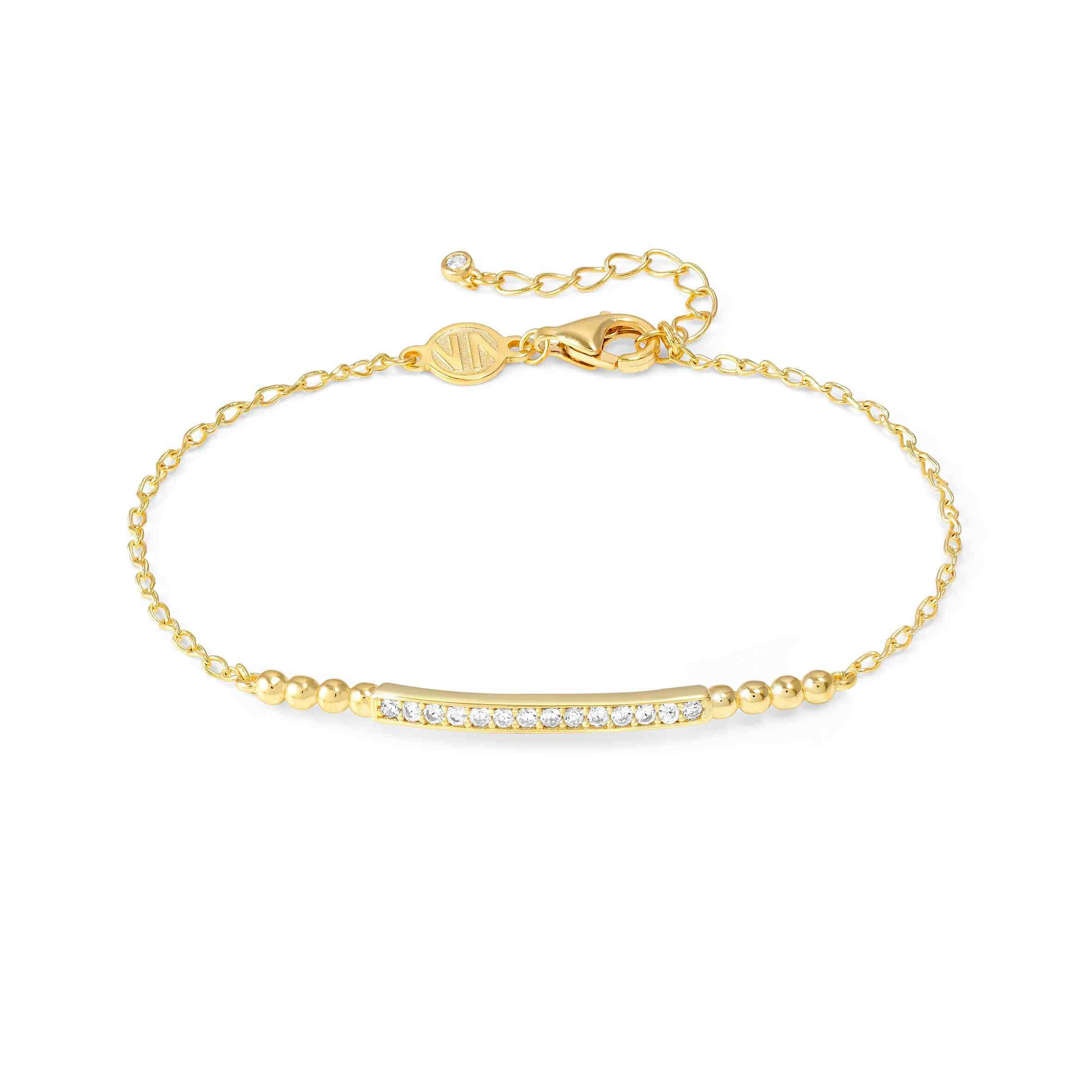 Lovecloud Gold Plated Stone Set Bar Bracelet
