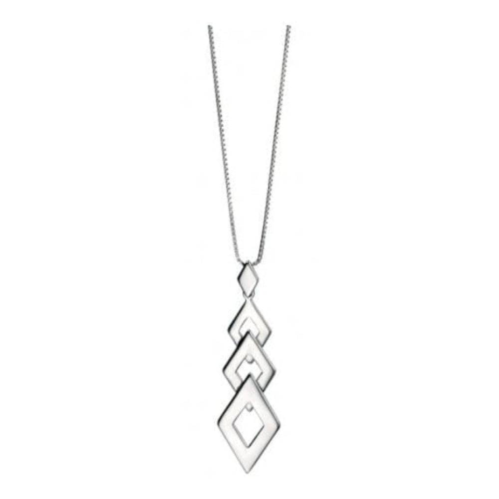 Ladies Sterling Silver Triple Rhombus Pendant Necklace