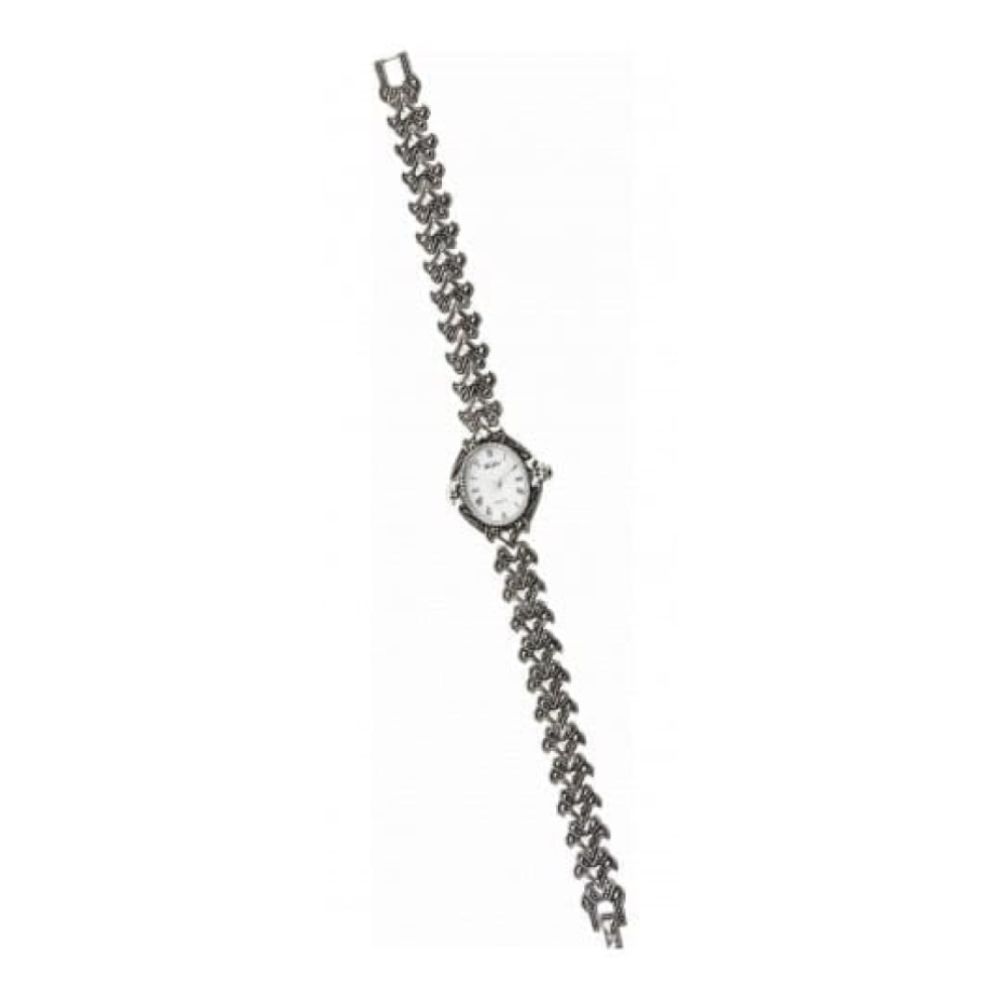 Ladies Sterling Silver & Marcasite Heart Watch